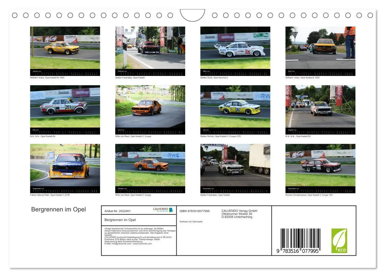Bild: 9783516077995 | Bergrennen im Opel (Wandkalender 2026 DIN A4 quer), CALVENDO...