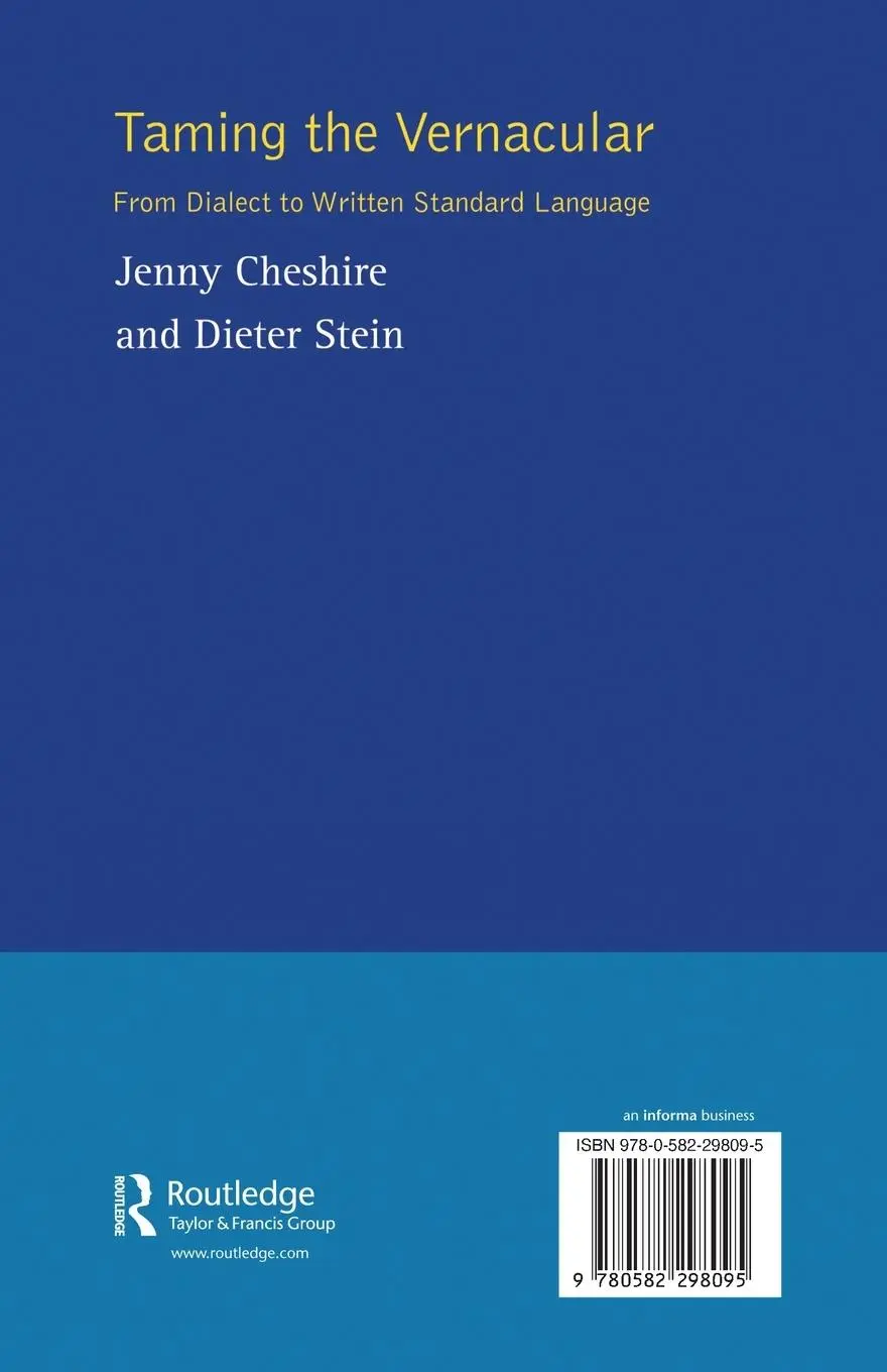 Rückseite: 9780582298095 | Taming the Vernacular | From dialect to written standard language