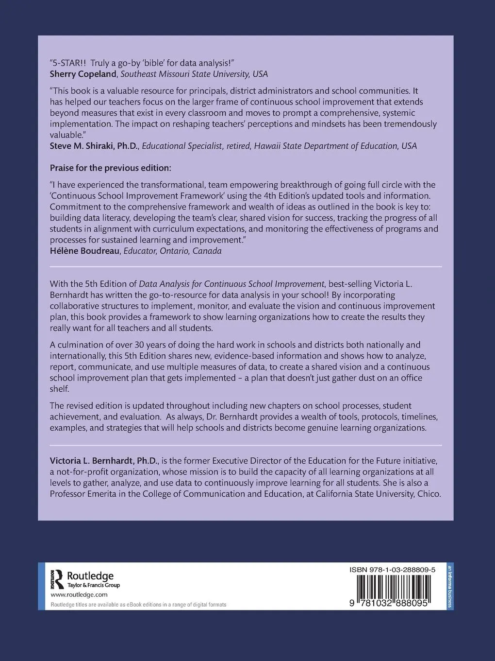 Rückseite: 9781032888095 | Data Analysis for Continuous School Improvement | Bernhardt | Buch