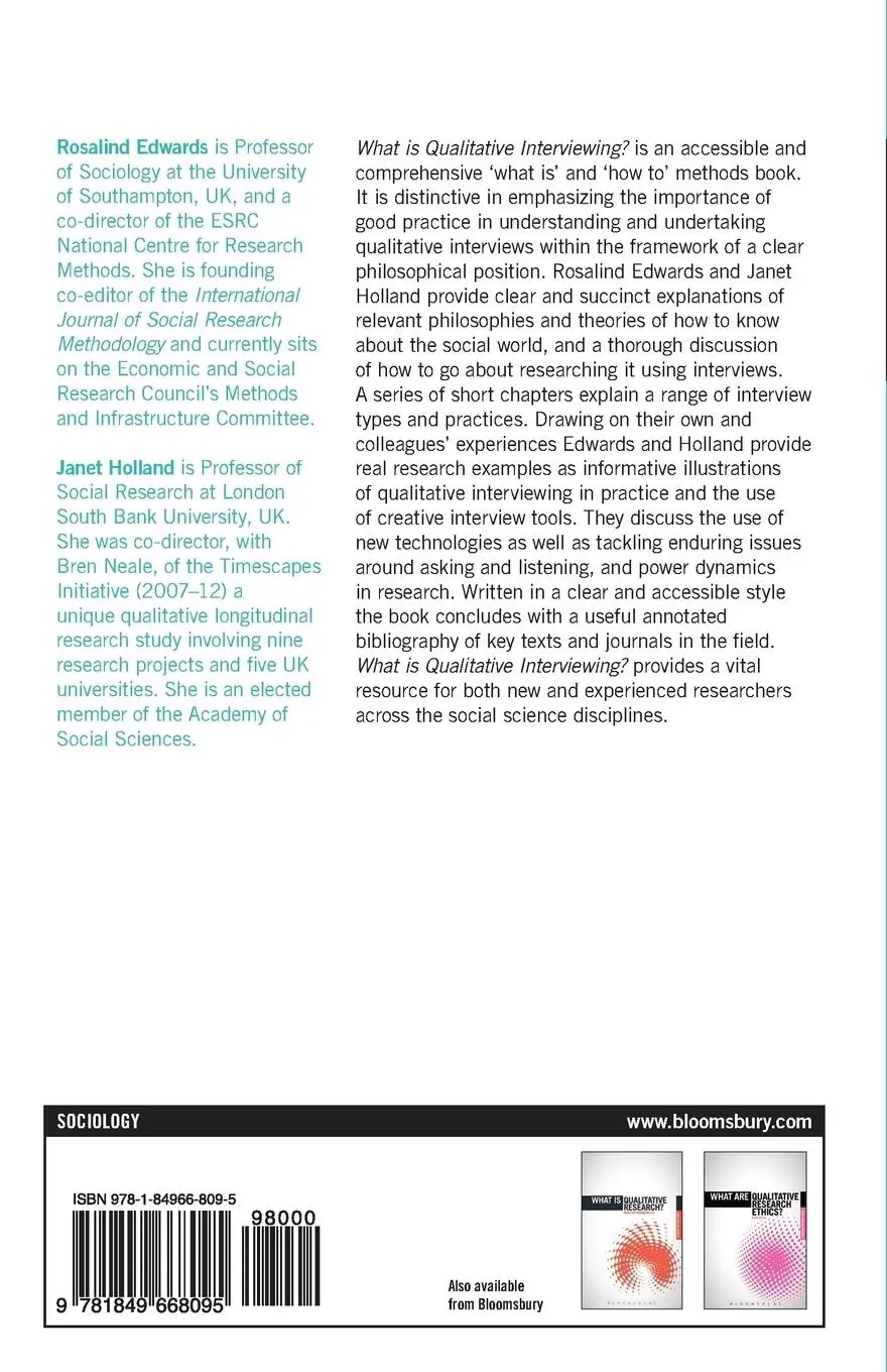 Rückseite: 9781849668095 | What is Qualitative Interviewing? | Rosalind Edwards | Taschenbuch