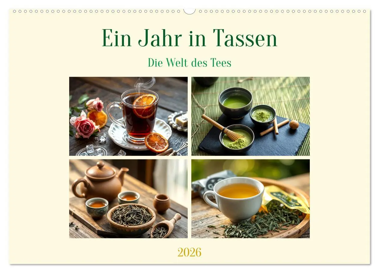 Cover: 9783457328095 | Ein Jahr in Tassen - Die Welt des Tees (Wandkalender 2026 DIN A2...