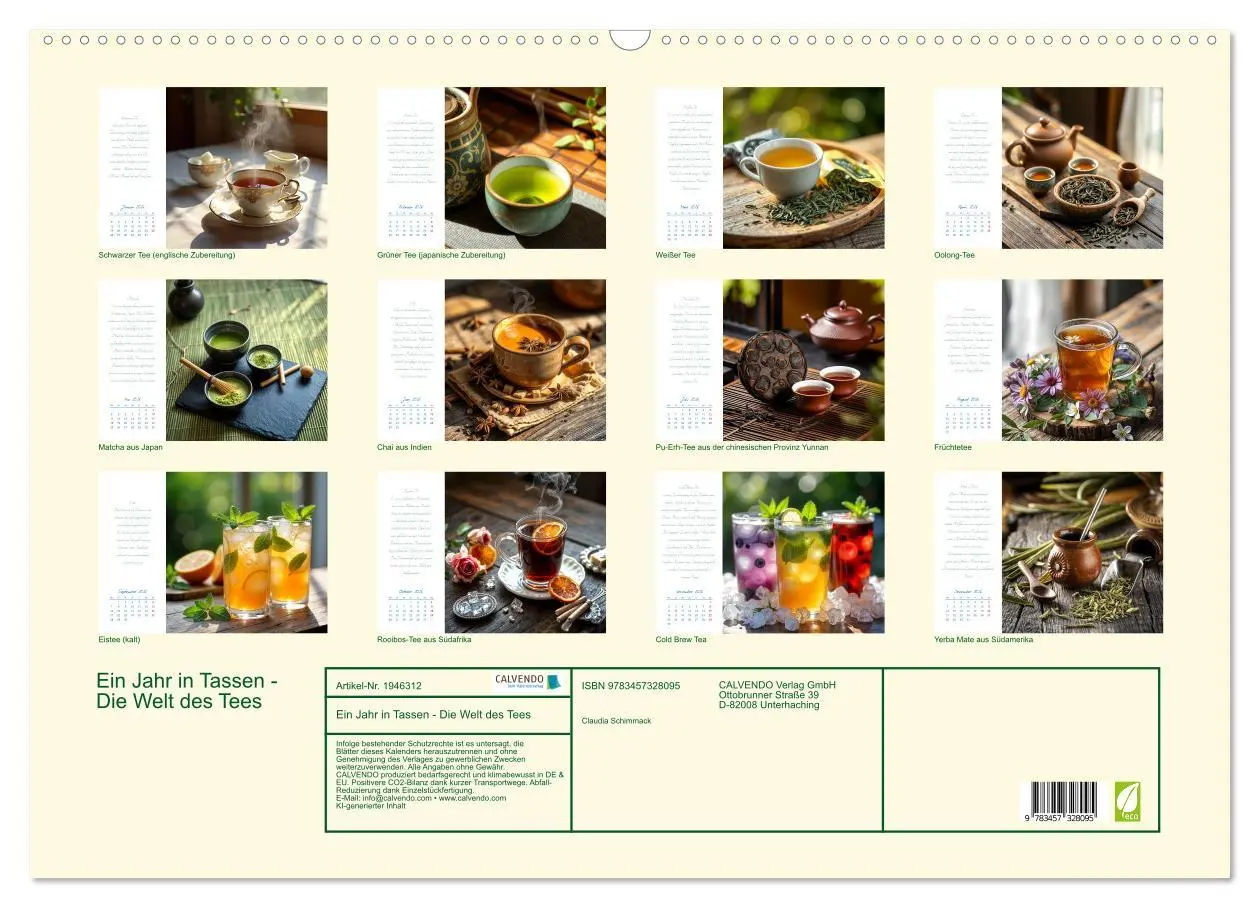 Bild: 9783457328095 | Ein Jahr in Tassen - Die Welt des Tees (Wandkalender 2026 DIN A2...