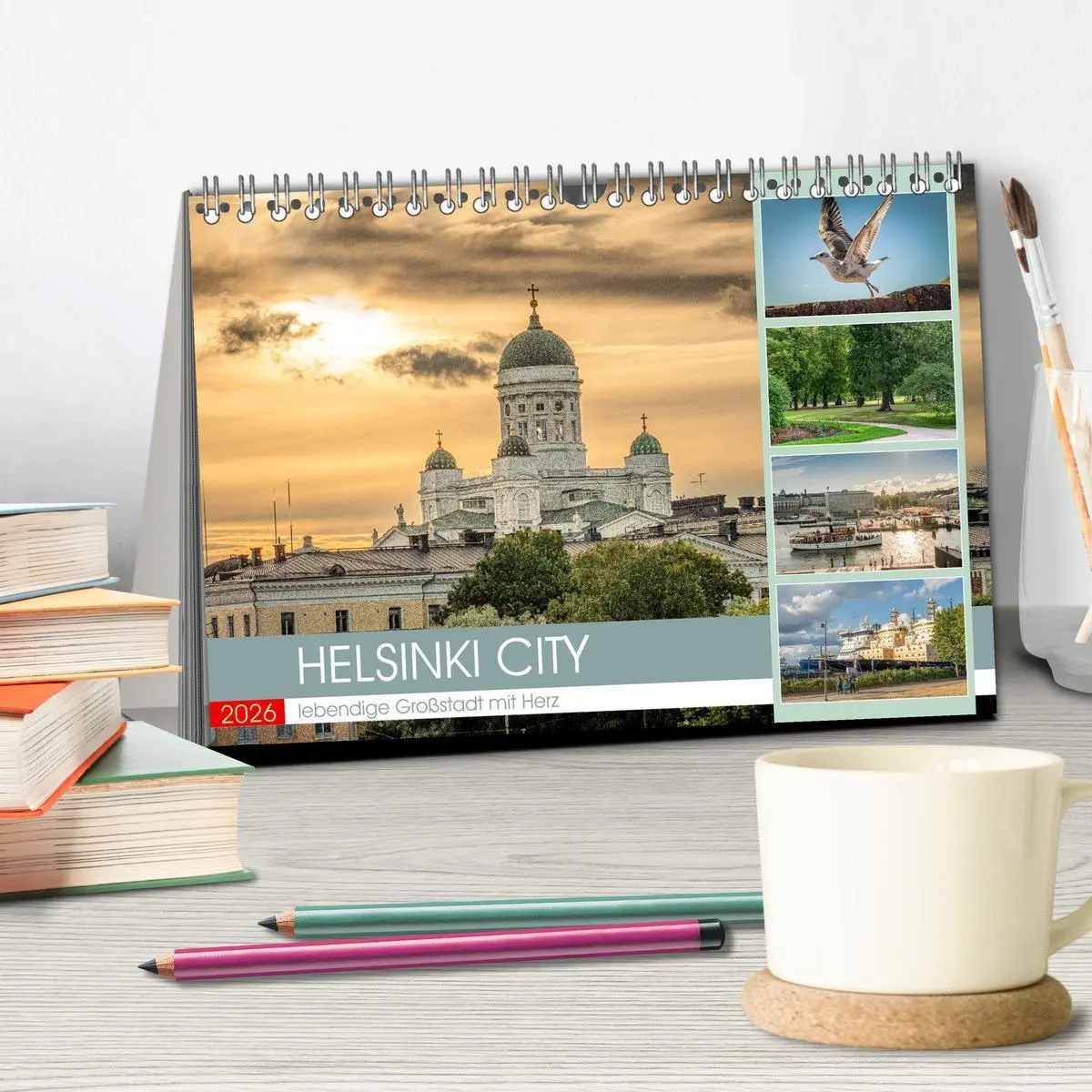 Bild: 9783457568095 | HELSINKI CITY (Tischkalender 2026 DIN A5 quer), CALVENDO...