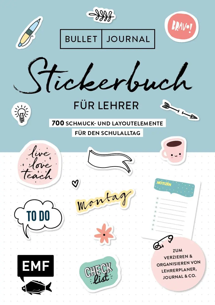 Cover: 9783960938095 | Bullet Journal - Stickerbuch für Lehrer: 800 Schmuck- und...