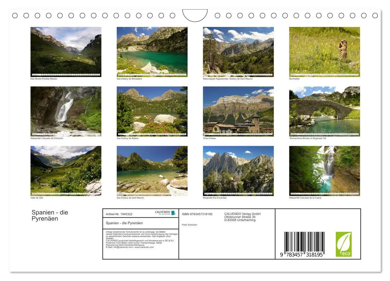 Bild: 9783457318195 | Spanien - die Pyrenäen (Wandkalender 2026 DIN A4 quer), CALVENDO...