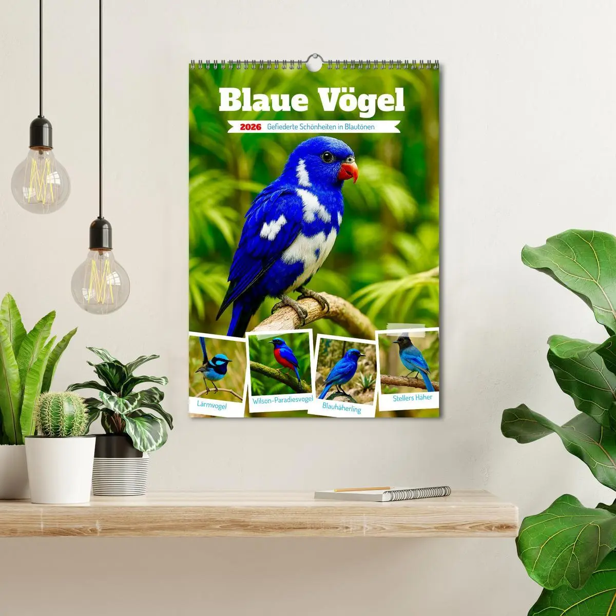 Bild: 9783516648195 | Blaue Vögel (Wandkalender 2026 DIN A3 hoch), CALVENDO Monatskalender