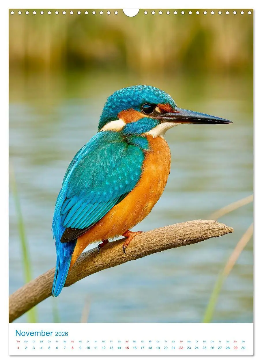 Bild: 9783516648195 | Blaue Vögel (Wandkalender 2026 DIN A3 hoch), CALVENDO Monatskalender
