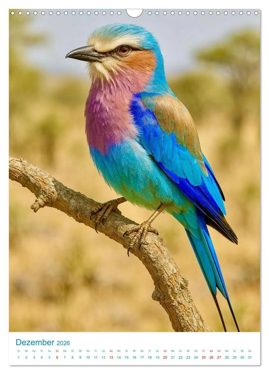 Bild: 9783516648195 | Blaue Vögel (Wandkalender 2026 DIN A3 hoch), CALVENDO Monatskalender