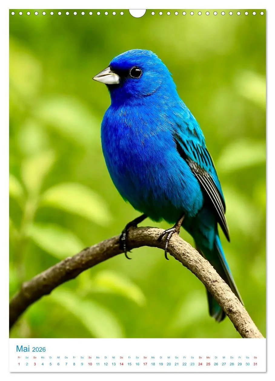 Bild: 9783516648195 | Blaue Vögel (Wandkalender 2026 DIN A3 hoch), CALVENDO Monatskalender