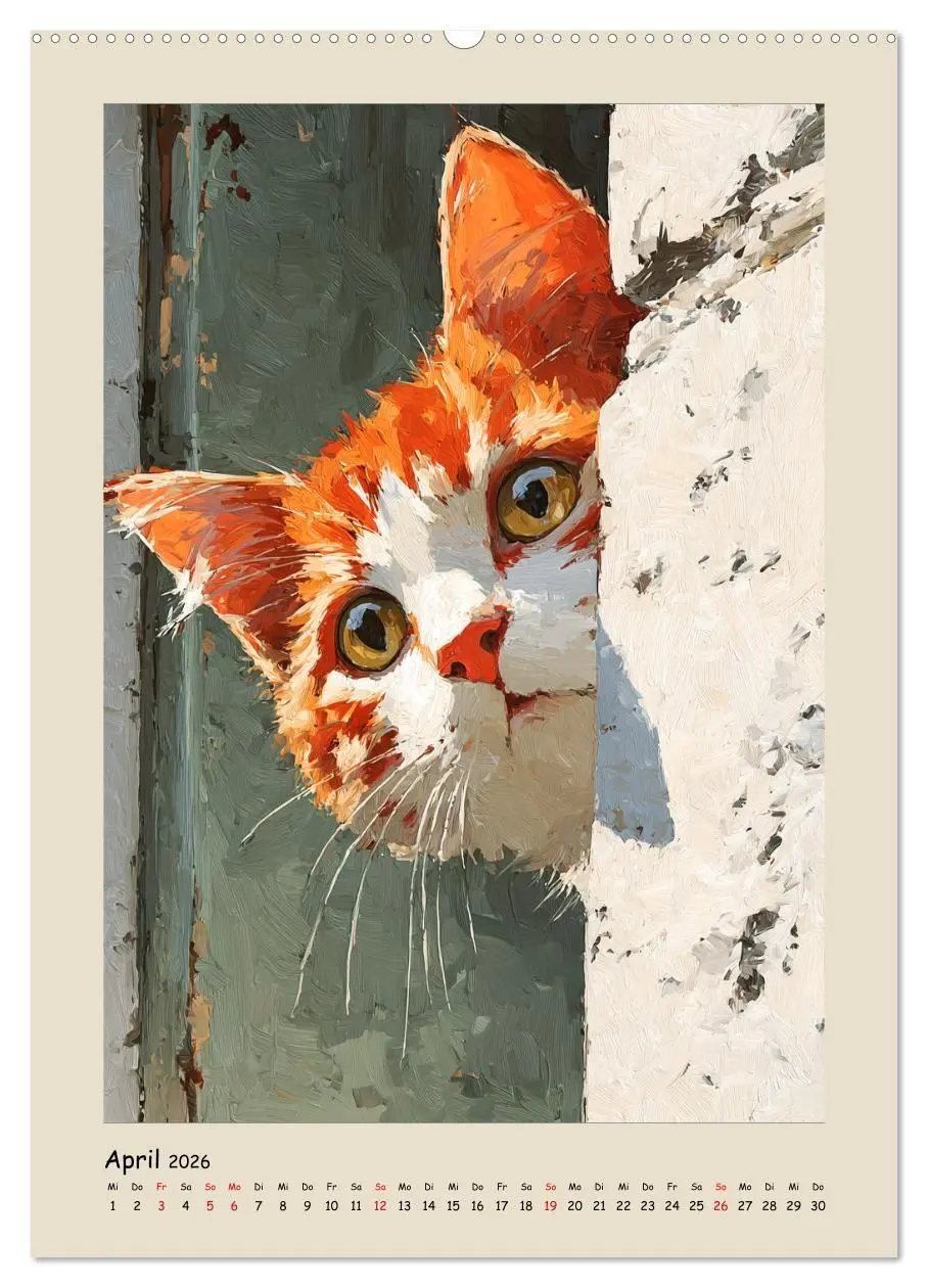 Bild: 9783516718195 | Katzen. Momente feliner Poesie in Öloptik (Wandkalender 2026 DIN A2...