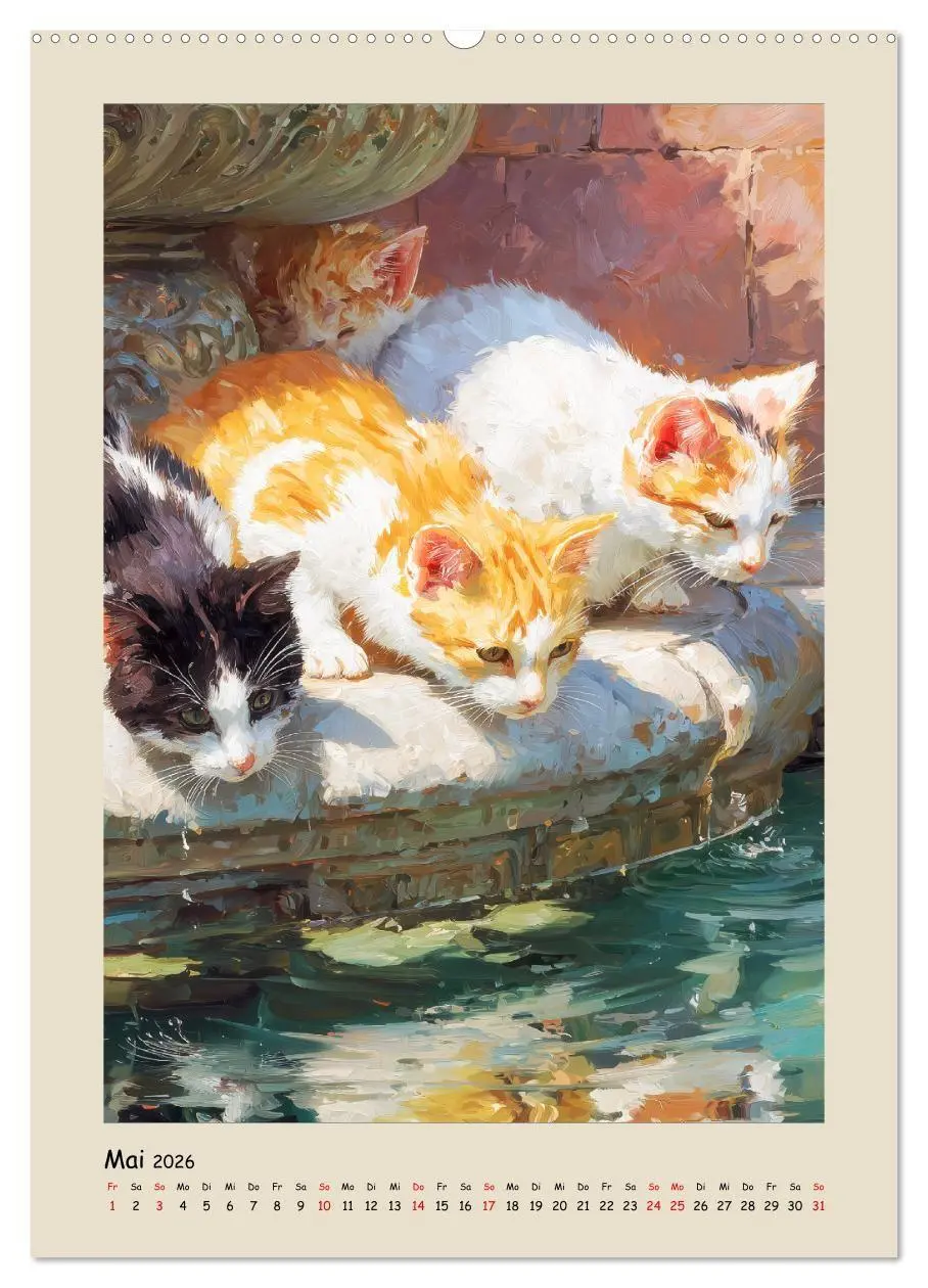 Bild: 9783516718195 | Katzen. Momente feliner Poesie in Öloptik (Wandkalender 2026 DIN A2...