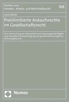 Cover: 9783848778195 | Preislimitierte Ankaufsrechte im Gesellschaftsrecht | Jonas Bühler