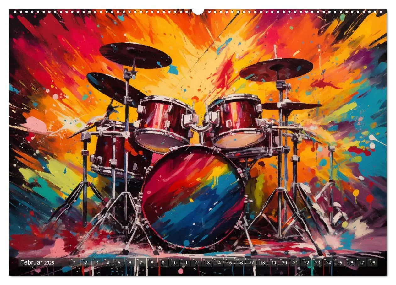 Bild: 9783457468395 | Taktvolle Kunst: Der bunte Schlagzeugkalender (Wandkalender 2026...