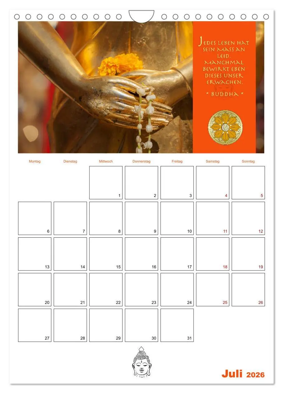 Bild: 9783516318395 | Buddhas Zitate und Weisheiten (Wandkalender 2026 DIN A4 hoch),...