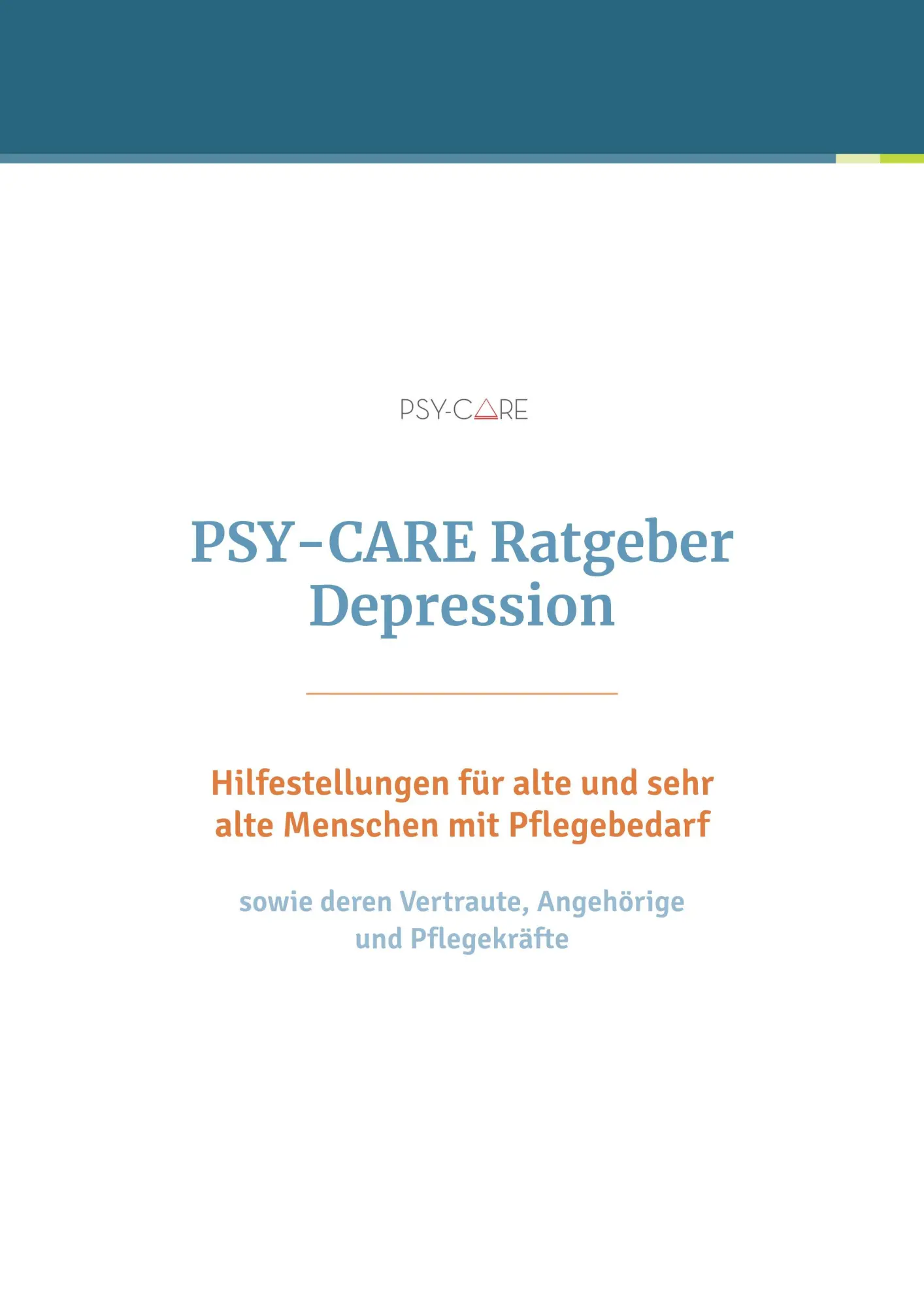 Cover: 9783871598395 | PSY-CARE Ratgeber Depression | Eva-Maria Kessler | Broschüre | 34 S.