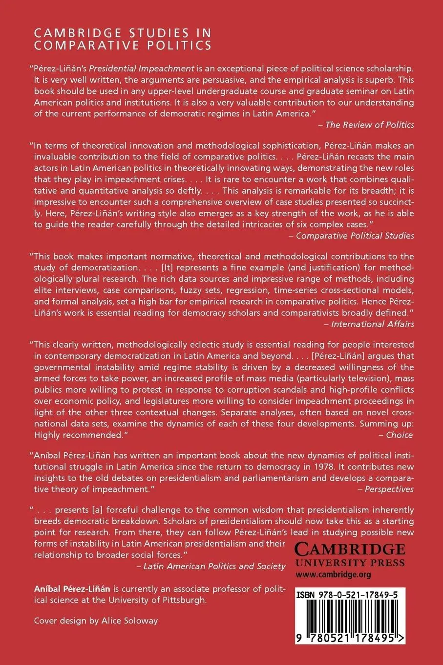 Rückseite: 9780521178495 | Presidential Impeachment and the New Political Instability in Latin...
