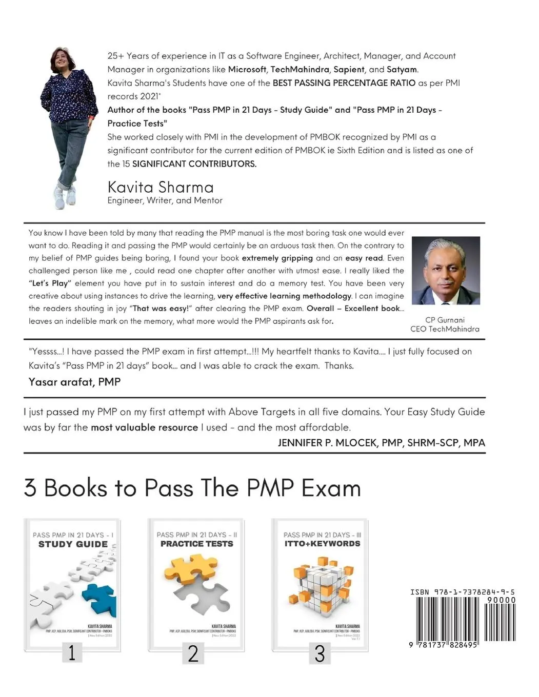 Rückseite: 9781737828495 | Pass PMP in 21 Days - II Practice Tests | Kavita Sharma | Taschenbuch