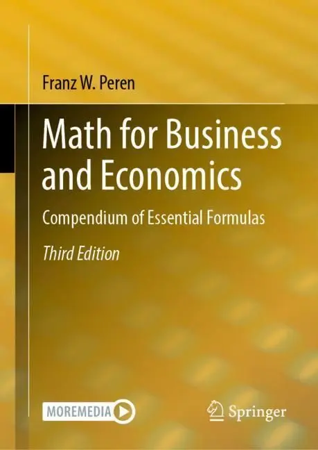 Cover: 9783662688595 | Math for Business and Economics | Compendium of Essential Formulas