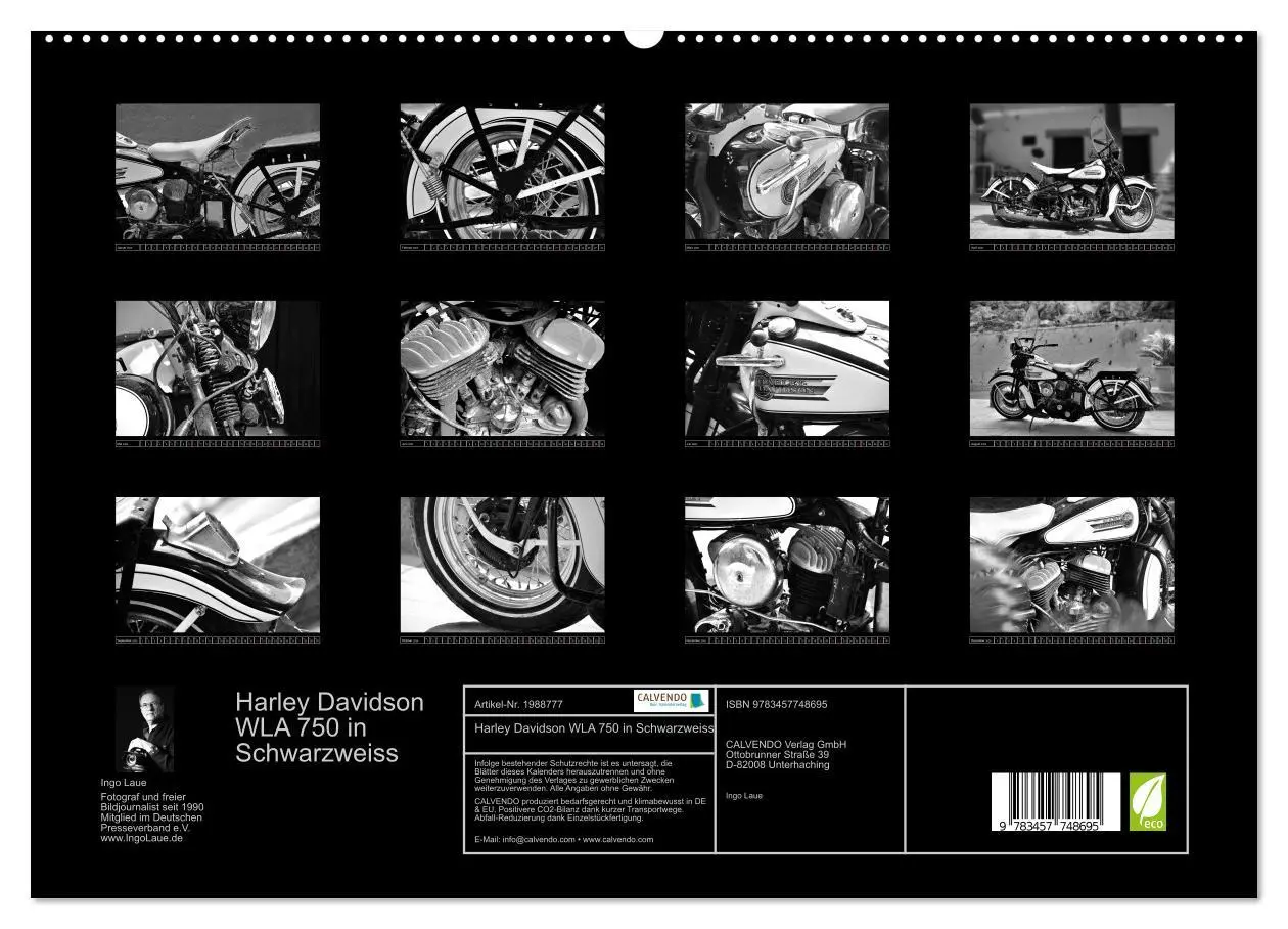 Bild: 9783457748695 | Harley Davidson WLA 750 in Schwarzweiss (hochwertiger Premium...
