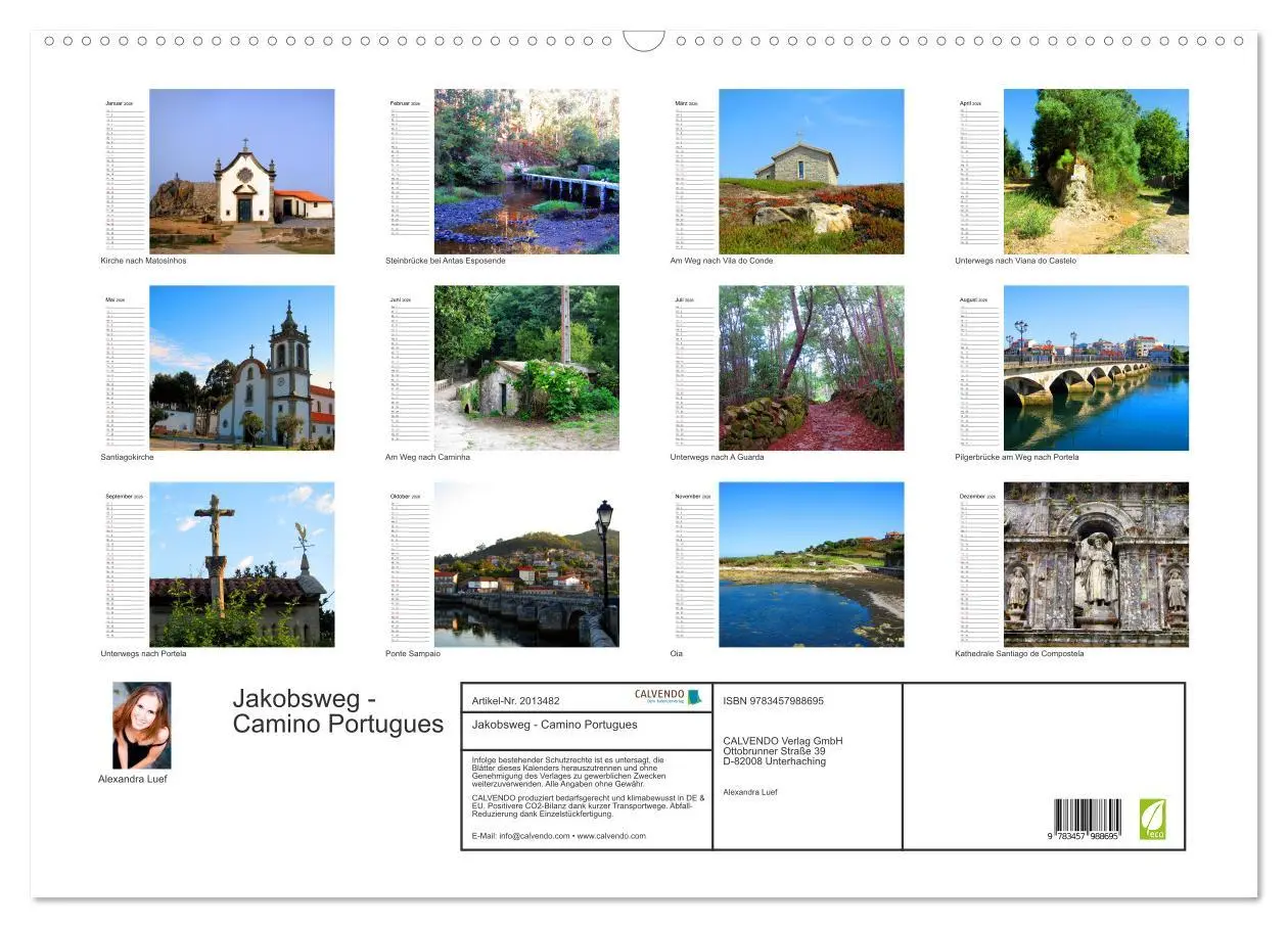 Bild: 9783457988695 | Jakobsweg - Camino Portugues (Wandkalender 2026 DIN A2 quer),...