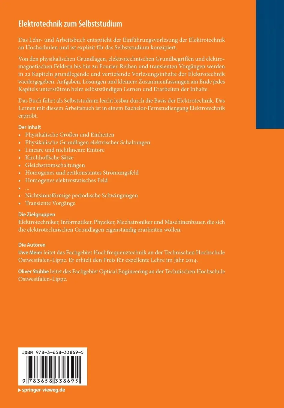 Rückseite: 9783658338695 | Elektrotechnik zum Selbststudium | Grundlagen und Vertiefung | Buch