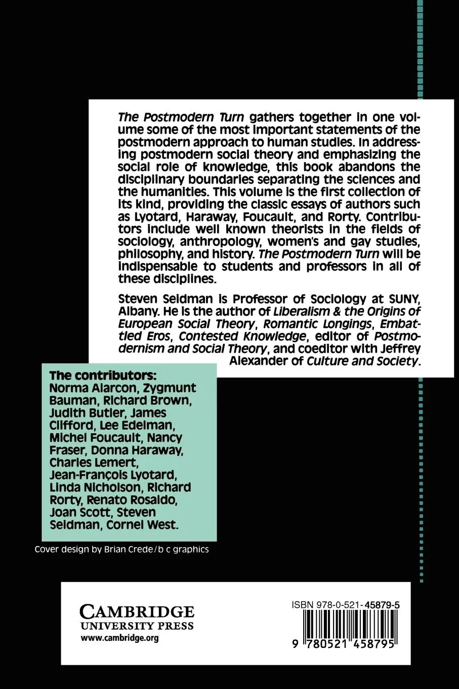 Rückseite: 9780521458795 | The Postmodern Turn | New Perspectives on Social Theory | Seidman