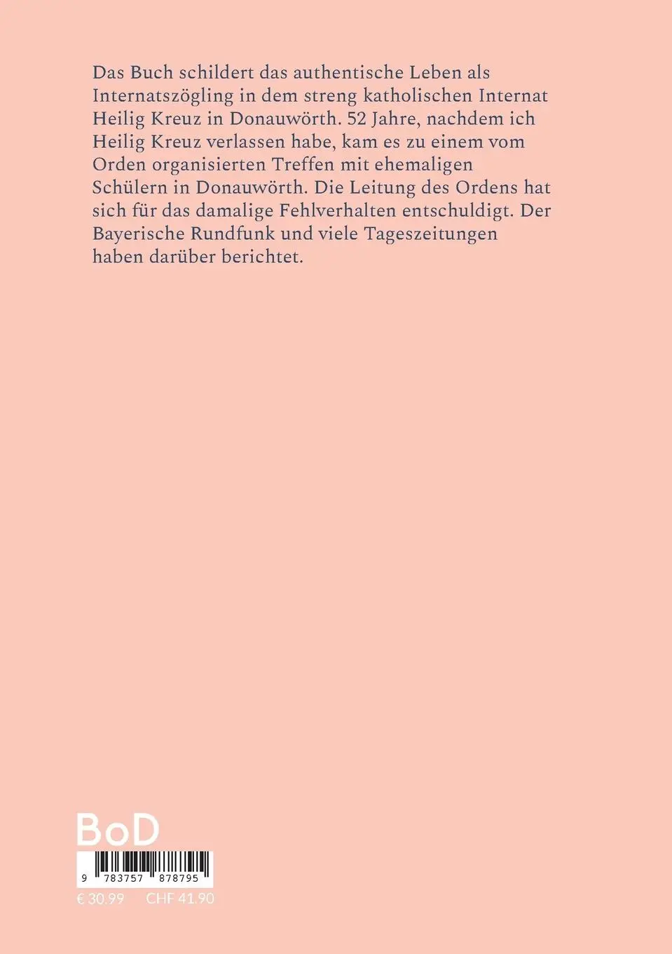 Rückseite: 9783757878795 | Als Schüler im Internat Heilig Kreuz | 1961 - 1967 | Erich Dambacher