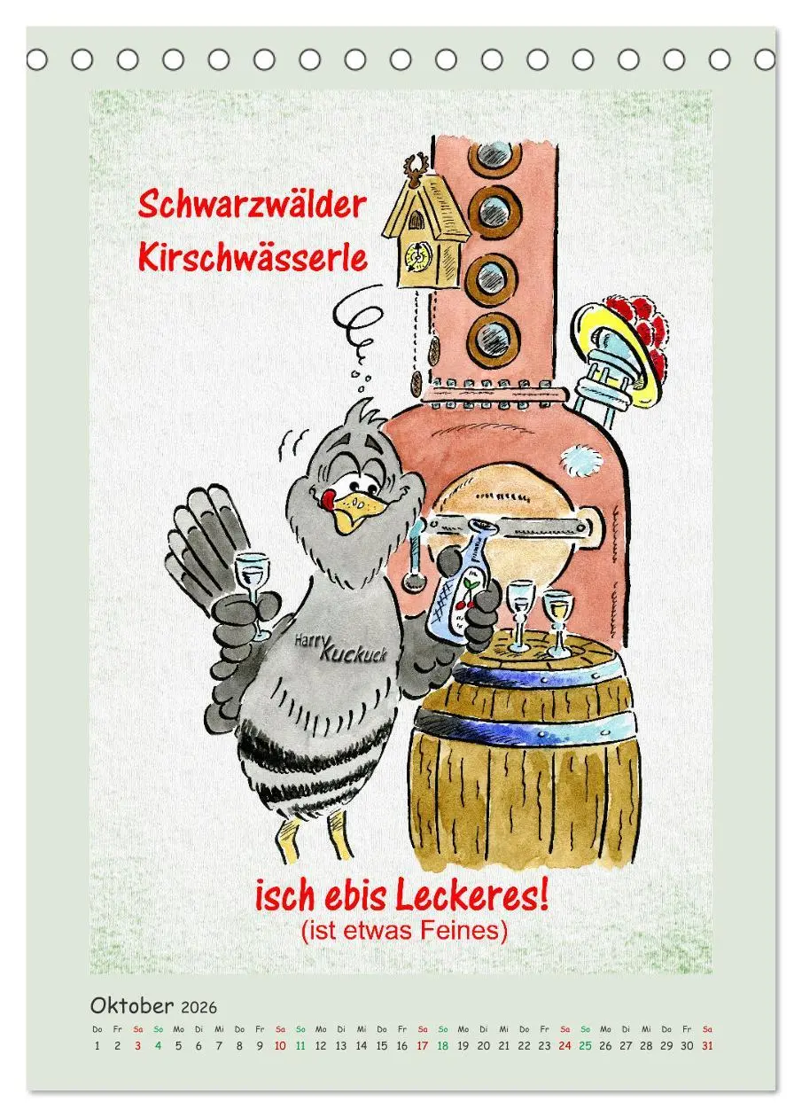 Bild: 9783516368895 | Bollenhut Cartoons (Tischkalender 2026 DIN A5 hoch), CALVENDO...