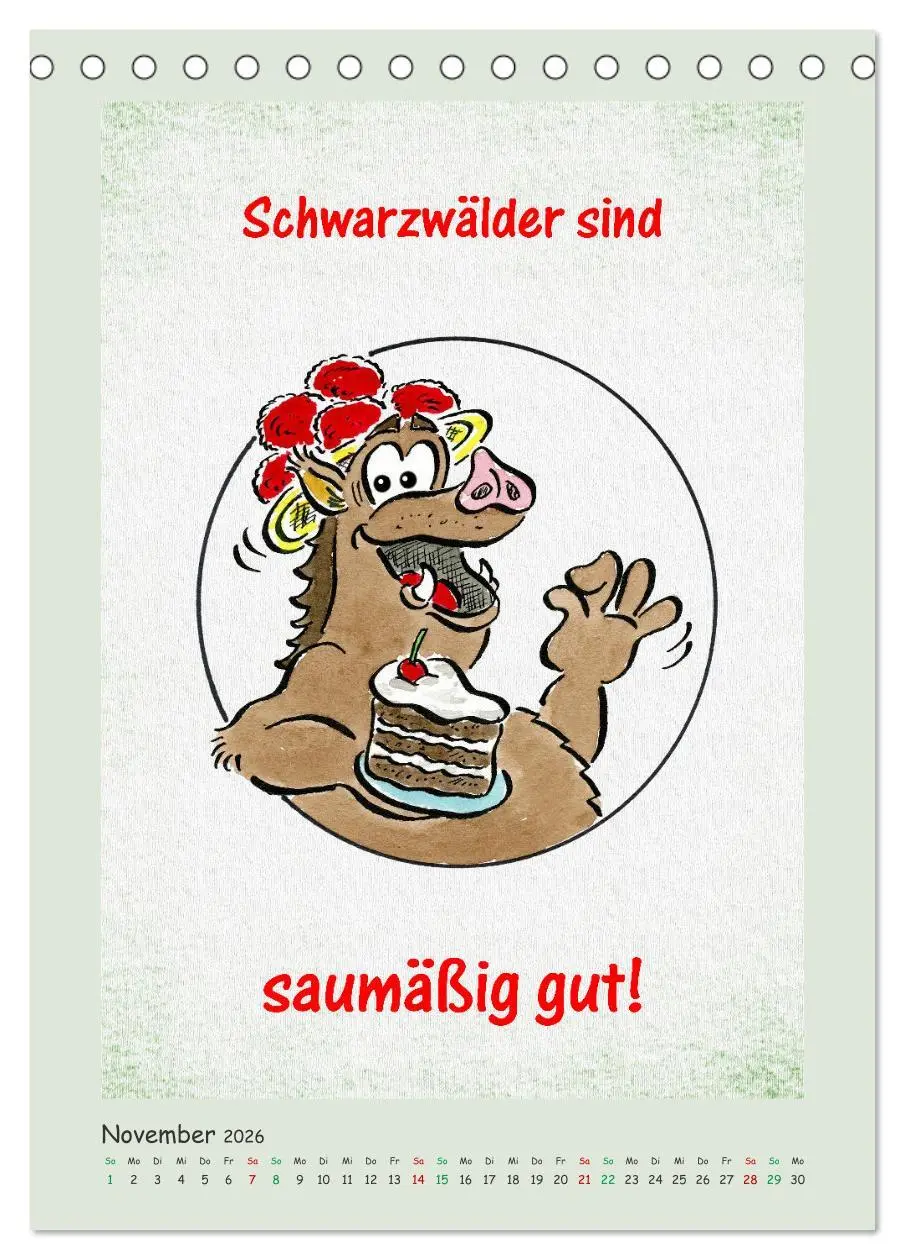 Bild: 9783516368895 | Bollenhut Cartoons (Tischkalender 2026 DIN A5 hoch), CALVENDO...