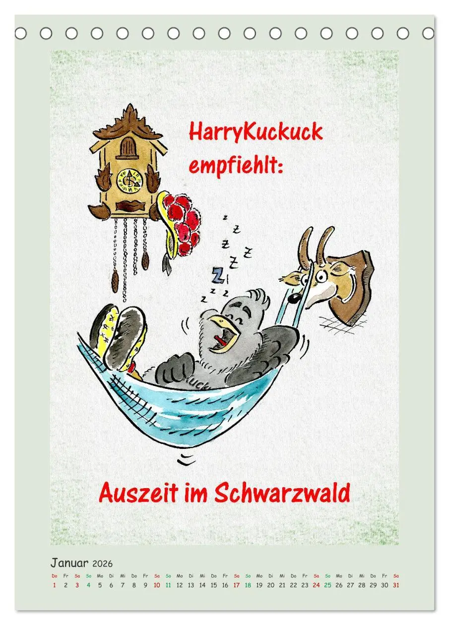 Bild: 9783516368895 | Bollenhut Cartoons (Tischkalender 2026 DIN A5 hoch), CALVENDO...