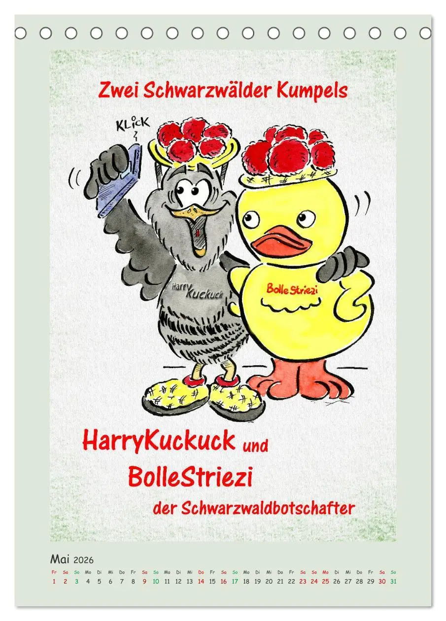Bild: 9783516368895 | Bollenhut Cartoons (Tischkalender 2026 DIN A5 hoch), CALVENDO...