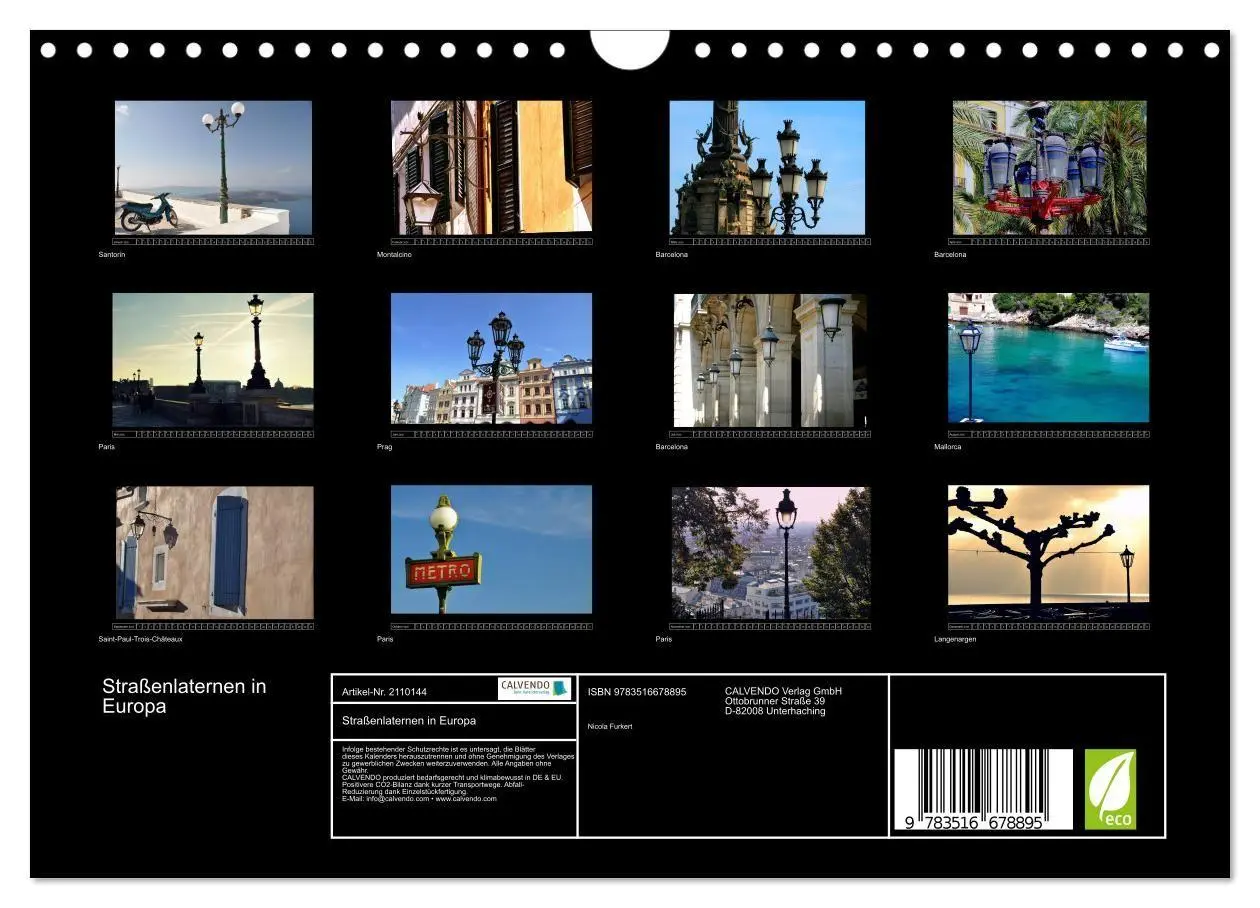Bild: 9783516678895 | Straßenlaternen in Europa (Wandkalender 2026 DIN A4 quer), CALVENDO...