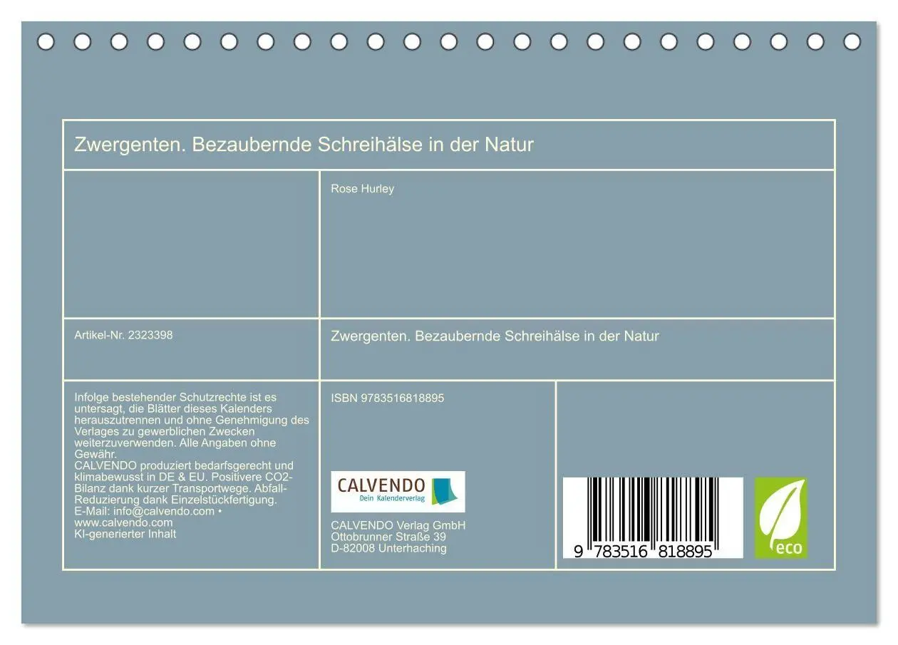 Bild: 9783516818895 | Zwergenten. Bezaubernde Schreihälse in der Natur (Tischkalender...