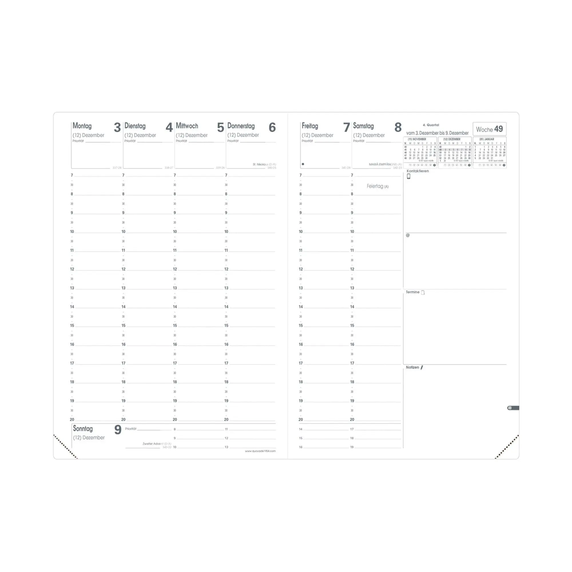 Bild: 3371010488995 | Minister VZ Soho Stahlblau 2026 | Kalender im Schreibtischformat
