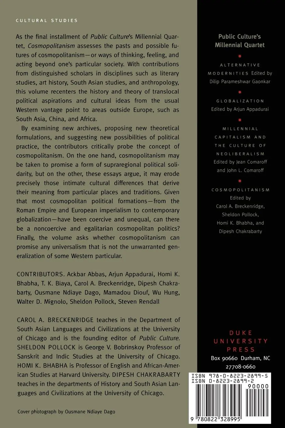 Rückseite: 9780822328995 | Cosmopolitanism | Dipesh Chakrabarty | Taschenbuch | Englisch | 2002