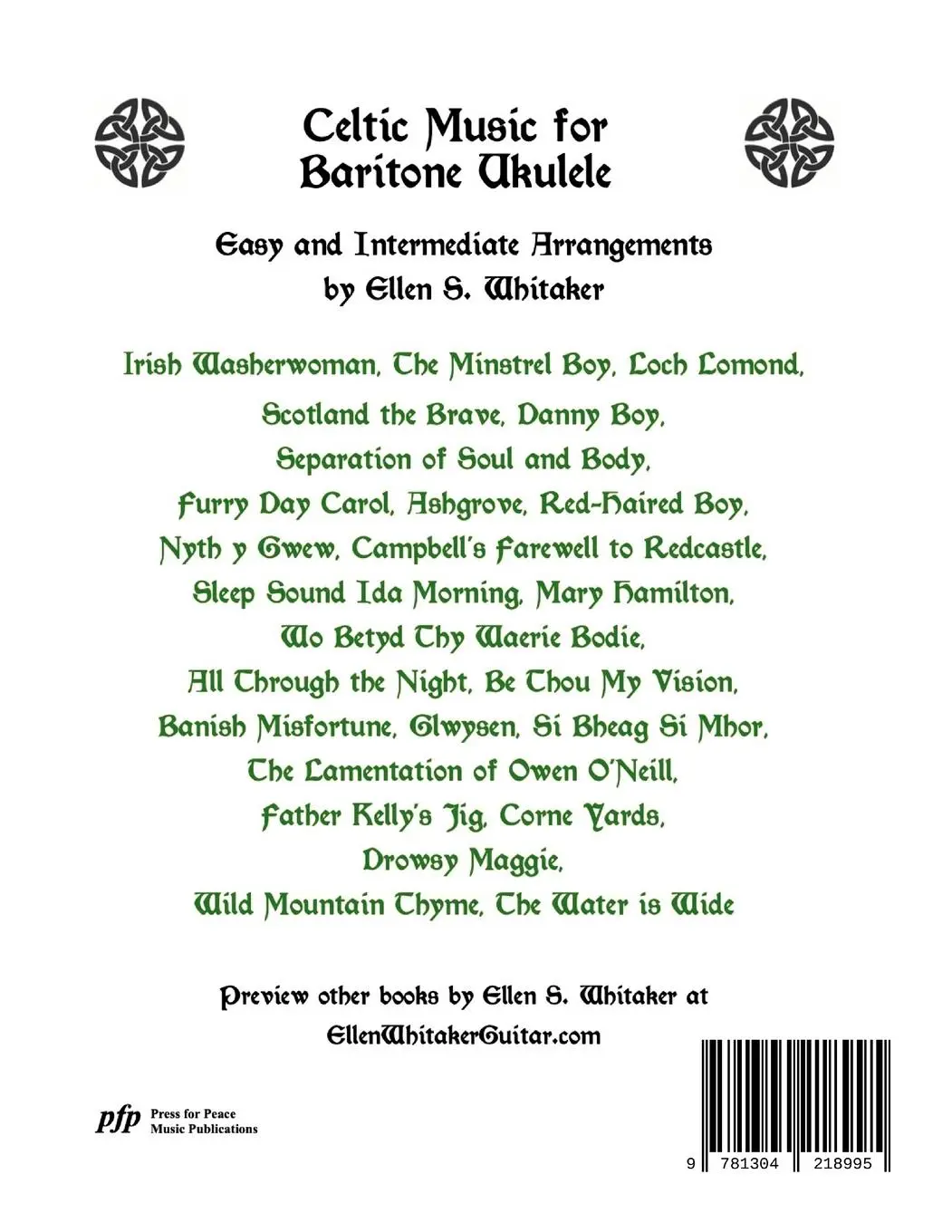 Rückseite: 9781304218995 | Celtic Music for Baritone Ukulele | Easy and Intermediate Arrangements