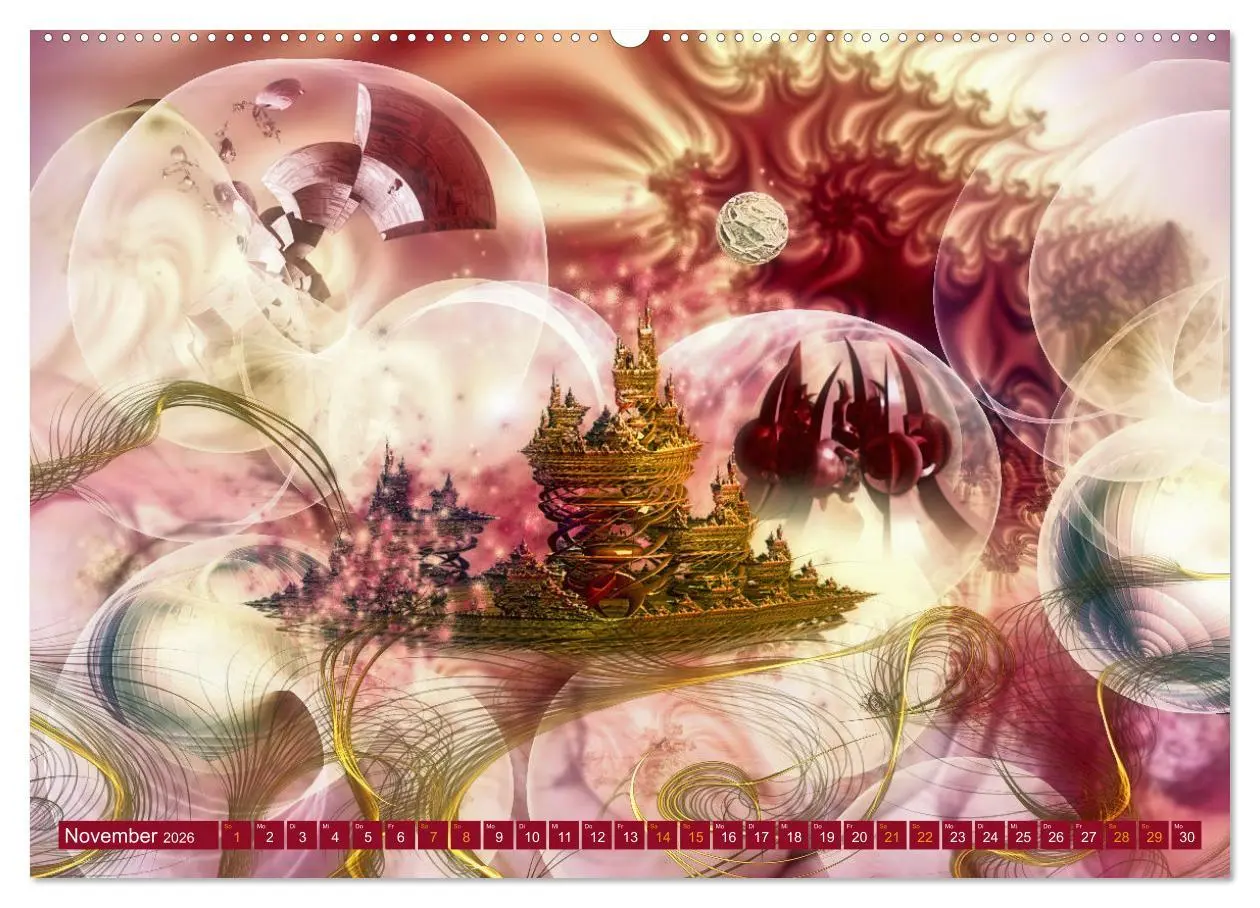 Bild: 9783457578995 | Fraktale Fantasiewelten (Wandkalender 2026 DIN A2 quer), CALVENDO...