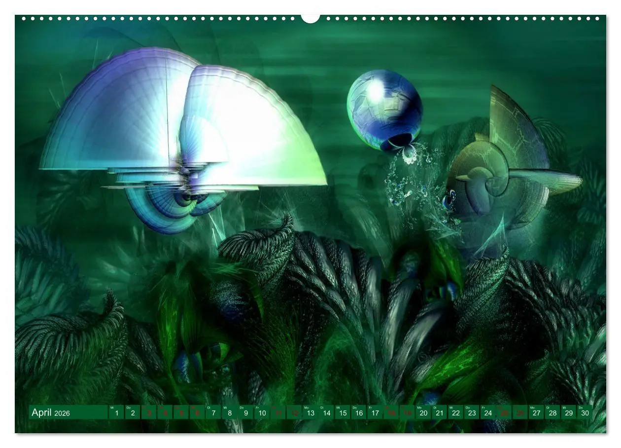 Bild: 9783457578995 | Fraktale Fantasiewelten (Wandkalender 2026 DIN A2 quer), CALVENDO...
