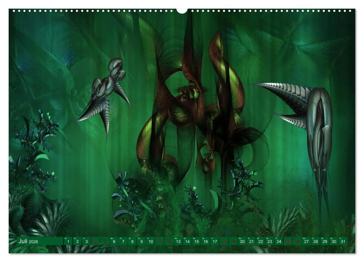 Bild: 9783457578995 | Fraktale Fantasiewelten (Wandkalender 2026 DIN A2 quer), CALVENDO...