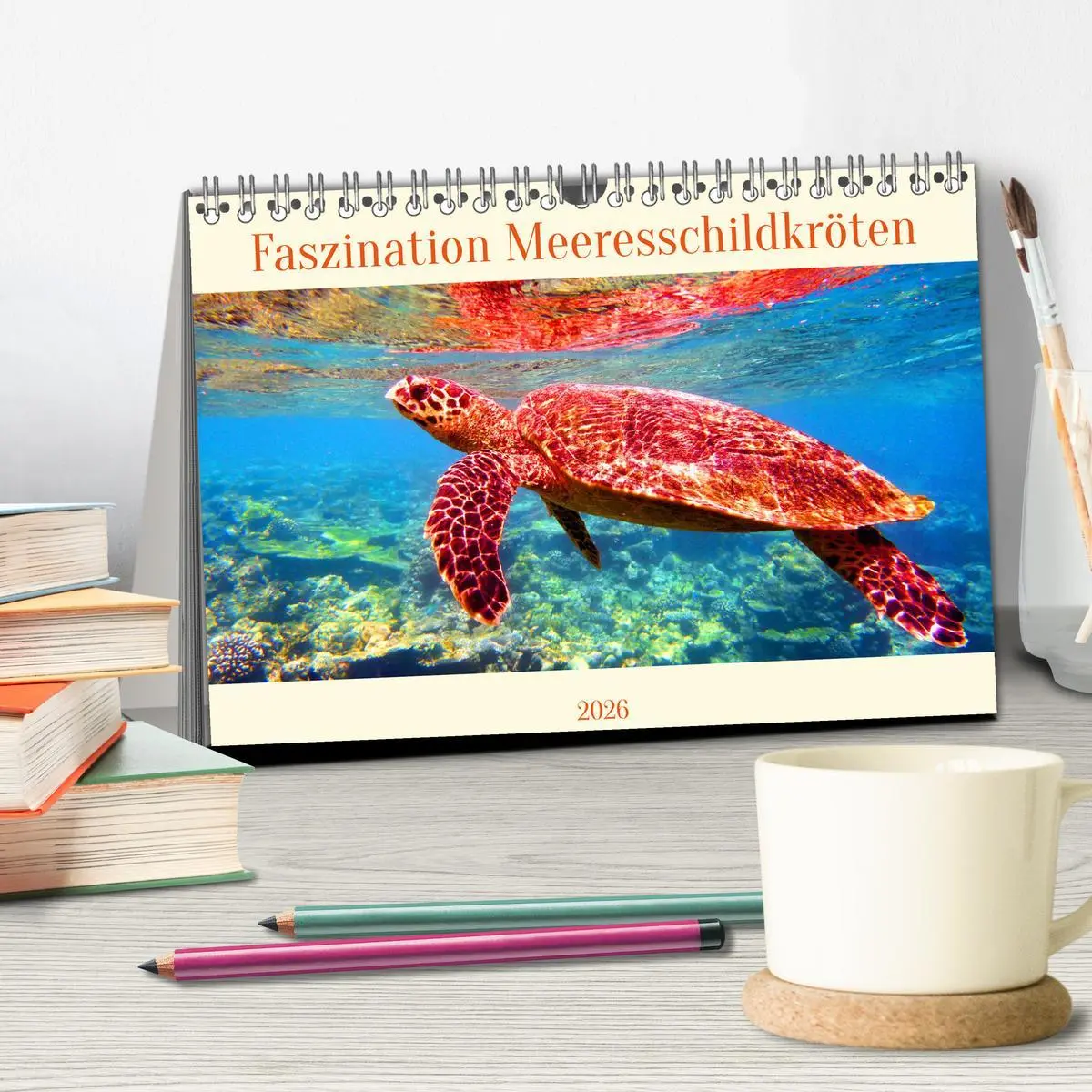 Bild: 9783516048995 | Faszination Meeresschildkröten (Tischkalender 2026 DIN A5 quer),...