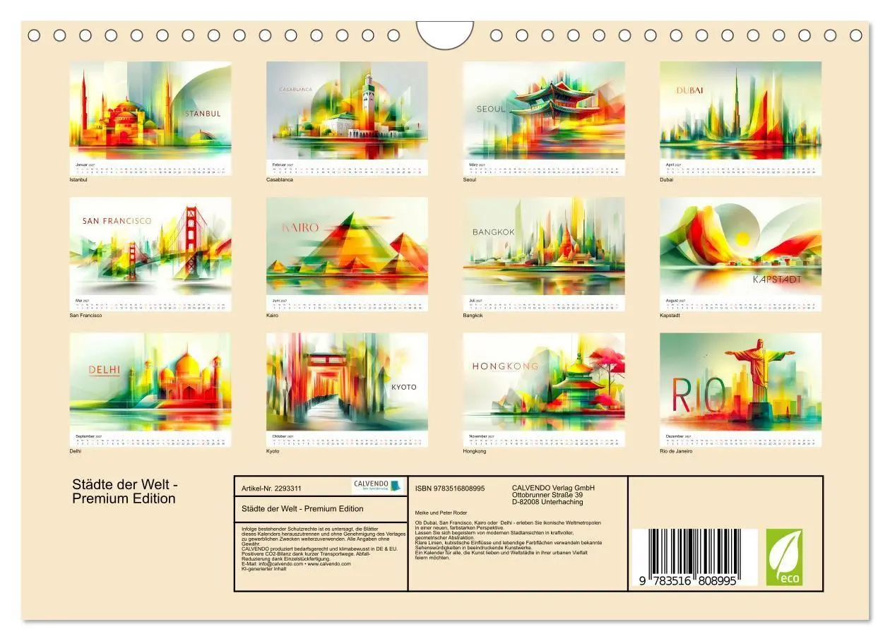 Bild: 9783516808995 | Städte der Welt - Premium Edition (Wandkalender 2027 DIN A4 quer),...