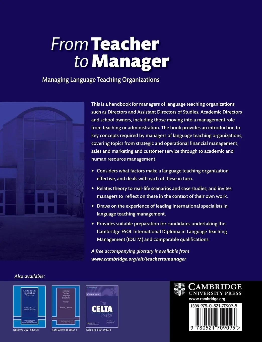 Rückseite: 9780521709095 | From Teacher to Manager | Managing Language Teaching Organizations