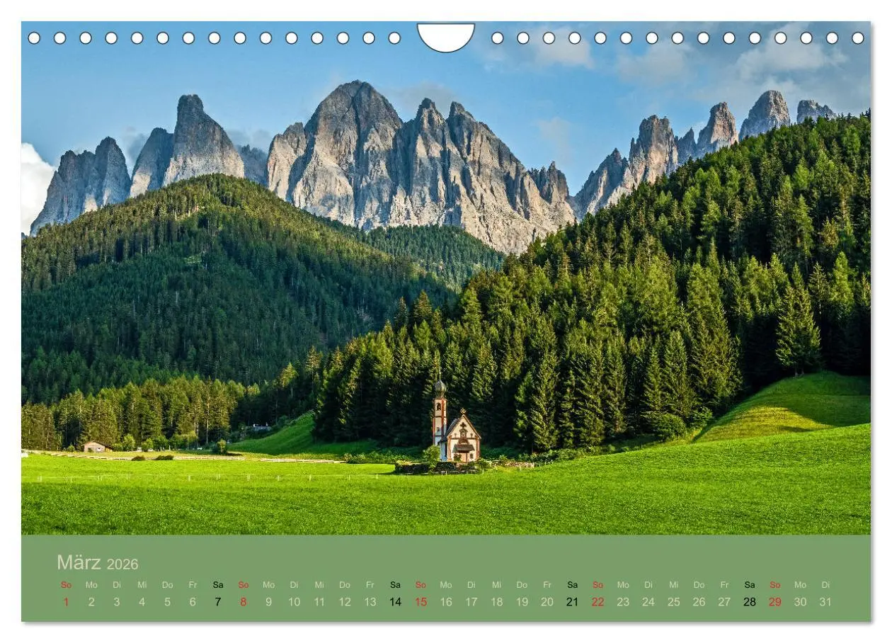 Bild: 9783457779095 | Dolomiten - Bezaubernde Giganten (Wandkalender 2026 DIN A4 quer),...