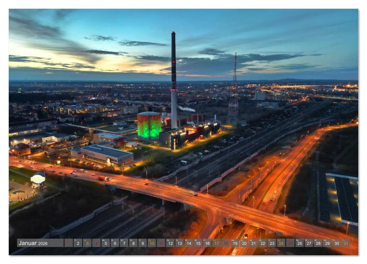 Bild: 9783516629095 | HALLE AN DER SAALE NACHTFLUG (hochwertiger Premium Wandkalender...