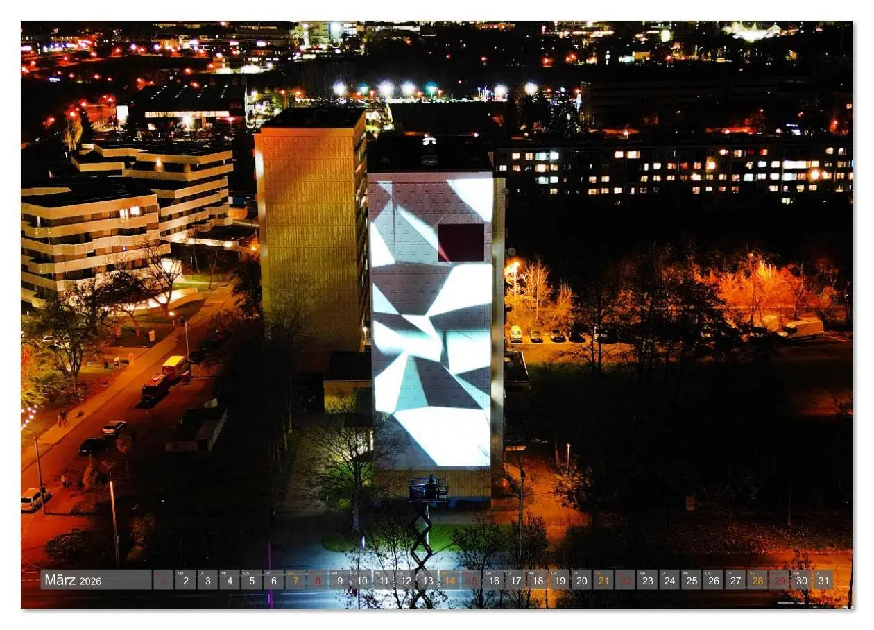 Bild: 9783516629095 | HALLE AN DER SAALE NACHTFLUG (hochwertiger Premium Wandkalender...