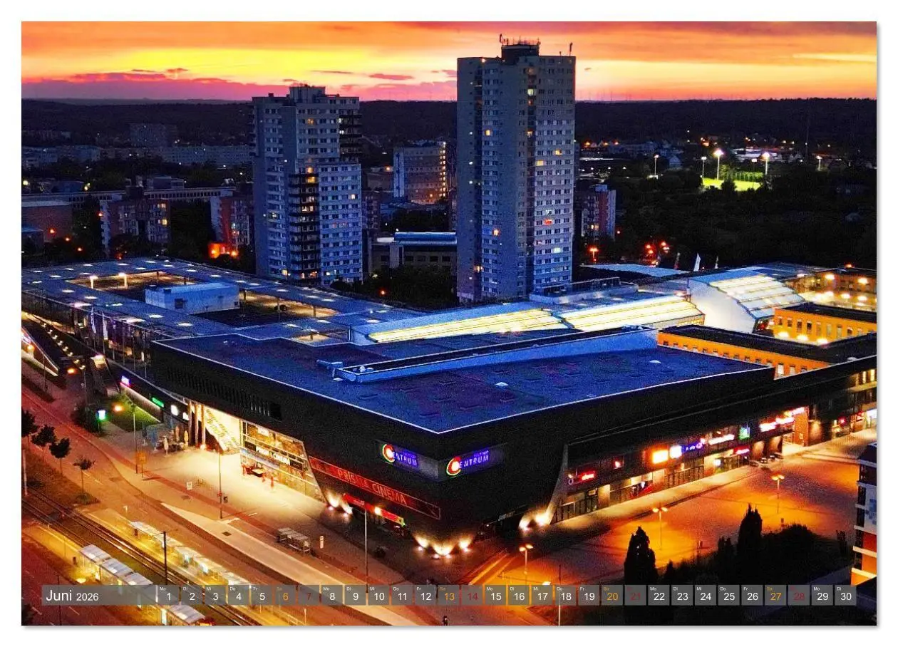 Bild: 9783516629095 | HALLE AN DER SAALE NACHTFLUG (hochwertiger Premium Wandkalender...