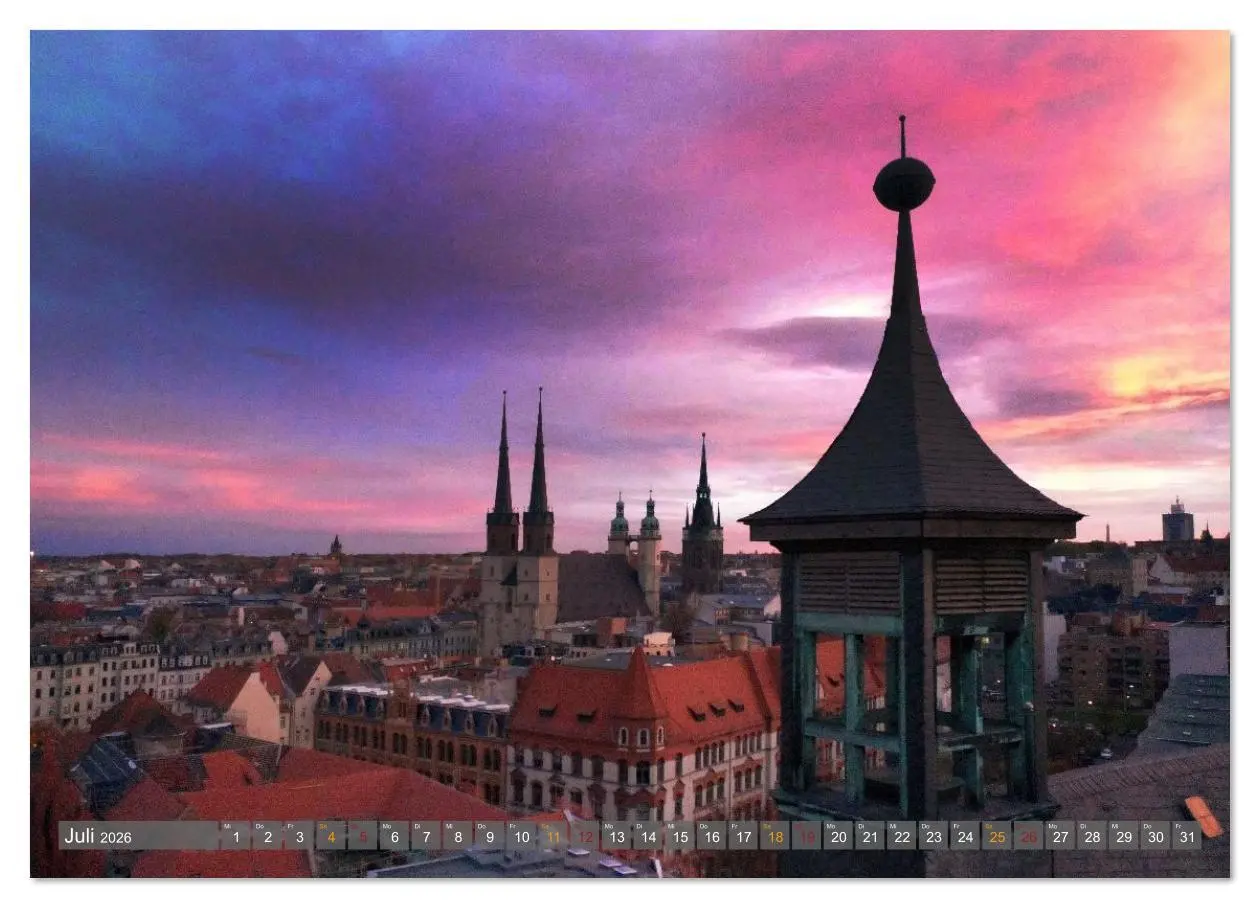 Bild: 9783516629095 | HALLE AN DER SAALE NACHTFLUG (hochwertiger Premium Wandkalender...