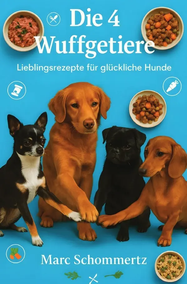 Cover: 9783819739095 | Die 4 Wuffgetiere - Lieblingsrezepte für glückliche Hunde | Schommertz