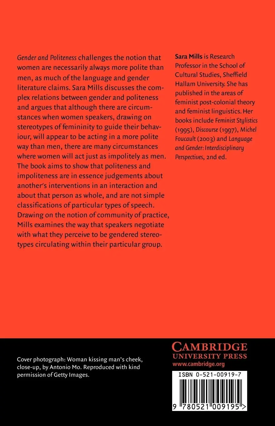 Rückseite: 9780521009195 | Gender and Politeness | Sara Mills | Taschenbuch | Englisch | 2007