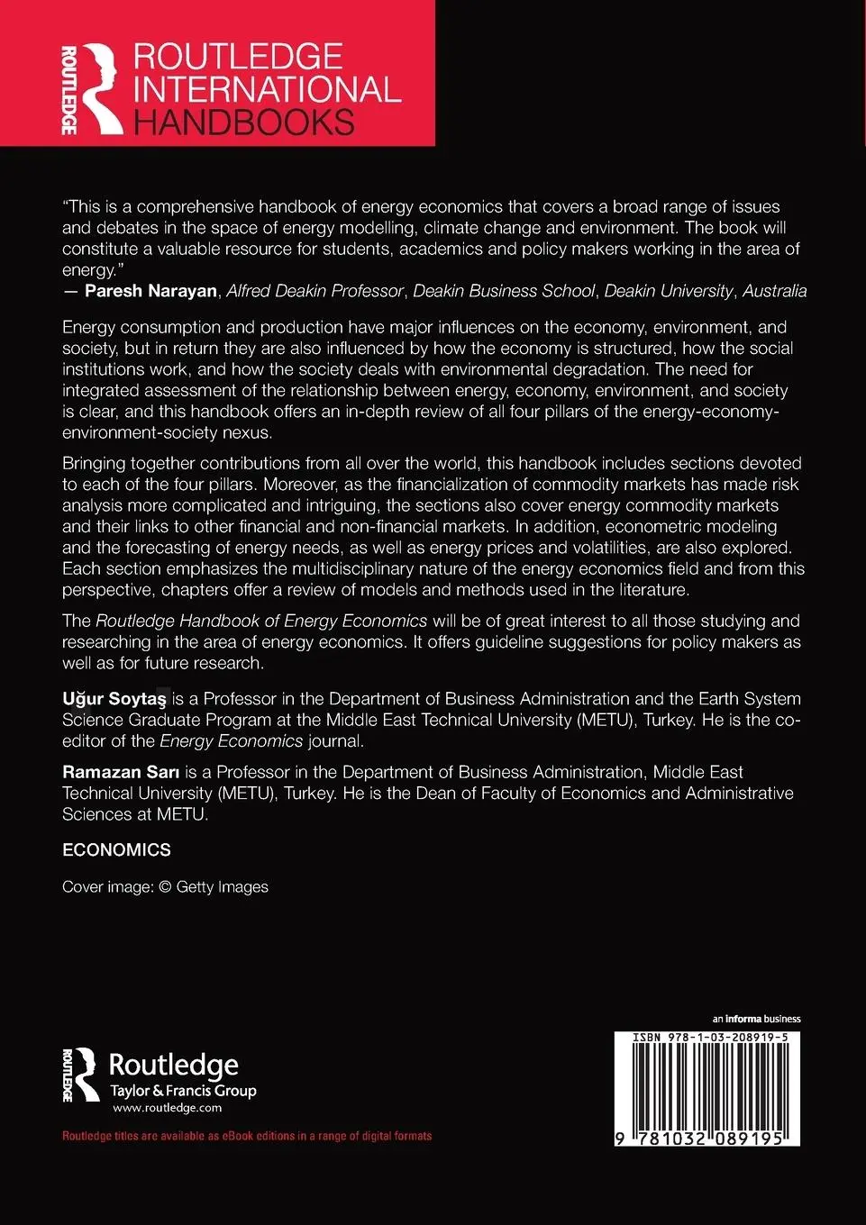 Rückseite: 9781032089195 | Routledge Handbook of Energy Economics | U¿ur Soyta¿ (u. a.) | Buch